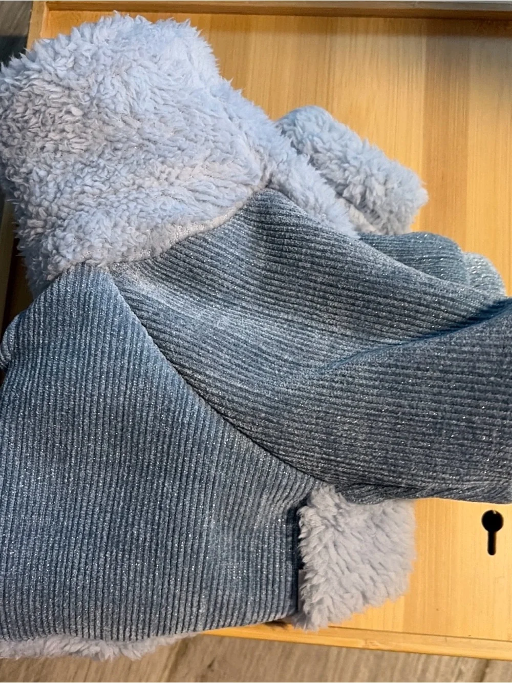 Cozy Light Gray Sherpa-Lined  Sweater